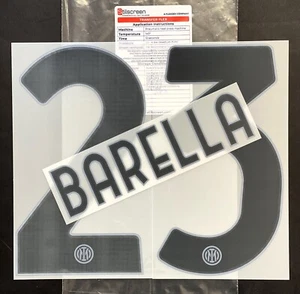 BARELLA INTER NOME+NUMERO UFFICIALE TERZA MAGLIA/3RD 2023-2024 Stilscreen