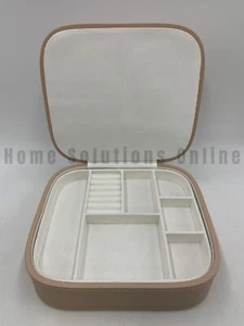 Pottery Barn Peyton Leather Jewelry Box Dusty Rose Pink 9.75" w #4532 - Picture 1 of 7