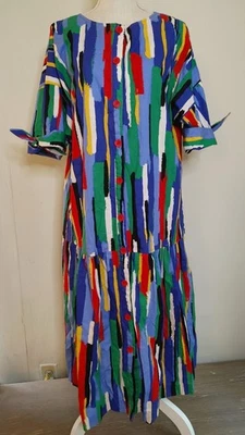 Vestido Chez Tandy Vintage Para Mujer Talla 14W Años 90 Colores Pop Hecho en California EE. UU. Foto 1 de 4