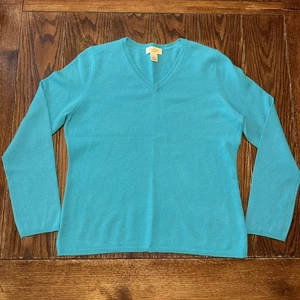 Peck Peck Kaschmir Blau Langarm V-Ausschnitt Damen Pullover Gr. XL - Bild 1 von 5