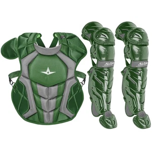 All-Star System7 Axis NOCSAE Intermediate Baseball Catcher's Gear Set Dark Green - Picture 1 of 1