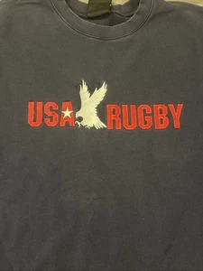 Vintage 90’s Adidas USA Rugby Sweatshirt Gr. 2XL Blau Crewneck Rare Eagle - Bild 1 von 6