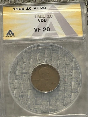 1909 VDB Lincoln Cent Graded Very Fine 20, Rare Limited Edition Vintage Coin | - Image 1 of 4