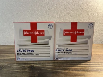 Almohadillas de gasa Johnson & Johnson grado hospitalario almohadillas estériles grandes de 4" X 4" 2 cajas Foto 1 de 4