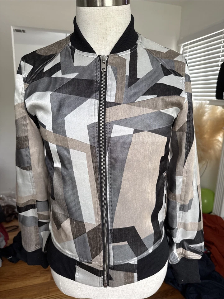 Frere Men's Geometric Bomber Jacket Custom Size S Chest 38 - Image 1 of 4