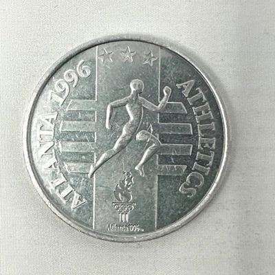 1996 USA Commemorative Athletics Olympic Sport Aluminum Medallion Coin Atlanta - Image 1 of 4