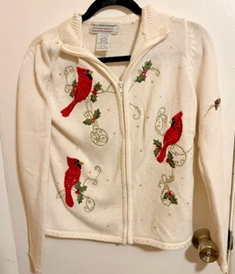 Hermosa Tiara Colección Internacional Navidad Algodón/Ramie Damas S Suéter - Imagen 1 de 5