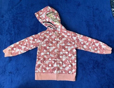 A Bathing Ape x Barbie punto camuflaje tiburón cremallera completa sudadera con capucha niñas pequeñas talla 110 2-3 años Foto 1 de 4