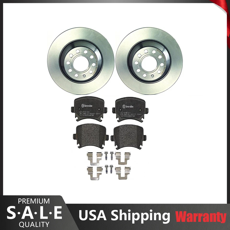 Kit de freno trasero Brembo pastillas bajas de metal recubiertas rotores de freno 302 mm para Audi A6 Quattro Foto 1 de 4