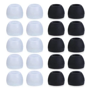 20x Ear Tips Silicone Replacement Earbud Earbuds Parts Black - Picture 1 of 18