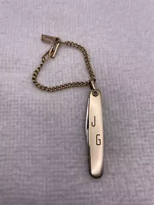 BAB Pocket Knife 4 inch, Latama Knife 1/20 12K Gold Filled, Monogram JG - Picture 1 of 7