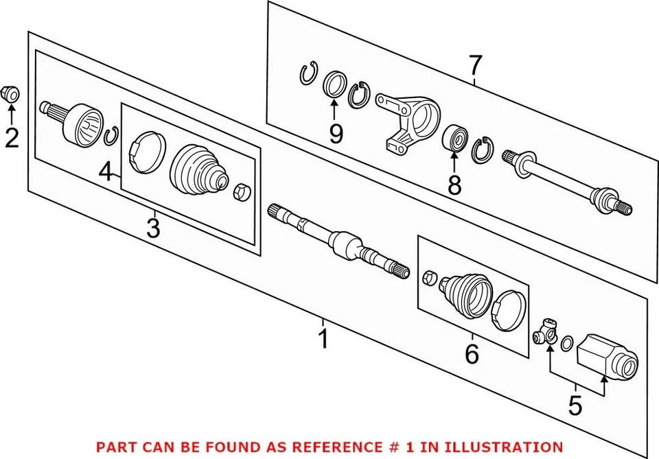 Conjunto de eje CV delantero derecho original OEM para Honda 44305TGGA51 Foto 1 de 2