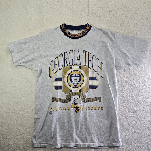 Vintage Georgia Tech Yellow Jackets T Shirt XL 90s Single Stitch Made in USA Cover