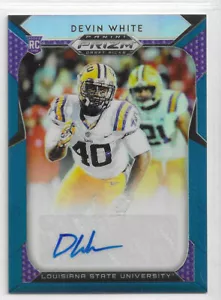 DEVIN WHITE 2019 PANINI PRIZM DRAFT BLUE PURPLE AUTO ROOKIE RC SP BUCCANEERS - Picture 1 of 1