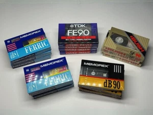 16 x Sealed Vintage Blank 90 Minute Audio Cassettes Memorex Bush TDK - Picture 1 of 8