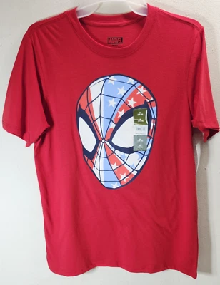 Spiderman Marvel Graphic T-Shirt Boys Size XL 14-16 Red Short Sleeve NEW - Image 1 of 4