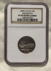  NGC CERTIFIED 2005-S CLAD QUARTER -MINNESOTA- PF69 ULTRA CAMEO - Picture 1 of 4