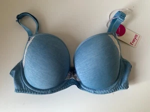 Freya Size 10DD Deco Amore J Hook Blue Bra NWT Underwire - Picture 1 of 9