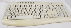 Microsoft White RT9443 V:56TW wired PS/2 connection Internet Keyboard - Picture 1 of 5