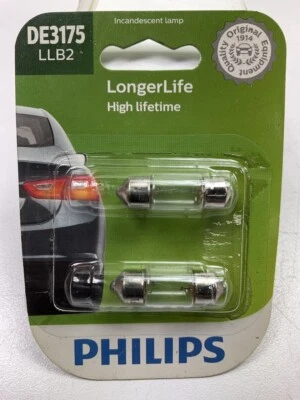 Philips DE3175LLB2 Longerlife Dome Lamp Light Bulb DE3175 - 2 PACK - Image 1 of 3