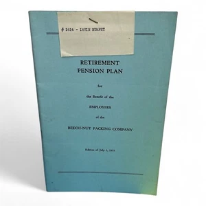 1953 Beech-Nut Packing Company Retirement Pension Plan Booklet Food - Picture 1 of 7