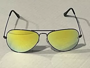 Ray Ban RB3026 62MM Aviator Unisex Sunglasses Gunmetal Frame/Yellow Mirror Lens - Picture 1 of 5