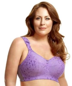 Elila Lilac 1305 Jacquard Full Coverage Bra -  Sizes 34F to 52O - Picture 1 of 4
