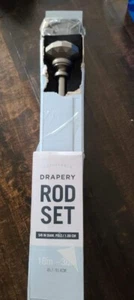 Cambria Classic Soleil 18 to 36 Inch Adjustable Single Curtain Rod Set Graphite - Picture 1 of 2