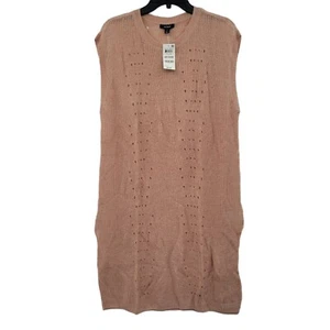 Alfani Women's Linen-Blend Open-Stitch Tunic Sweater Clay Medium - Picture 1 of 8