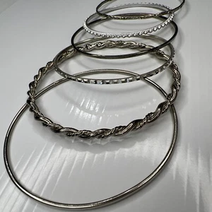 Lotto H1 Braccialetti Argento Boho Hippie Twist Glam Anni 70 Bracciali Retrò - Foto 1 di 6