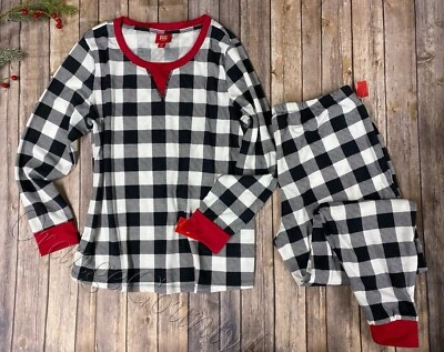 Conjunto de pijama térmico a cuadros búfalo gofre para mujer pijama de Navidad talla 2XL Foto 1 de 4