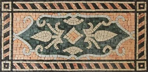 Mosaico Mármol Colorido Patrón Artístico Diseño de Piso GEOMÉTRICO 24x12 Pulgadas - Imagen 1 de 1