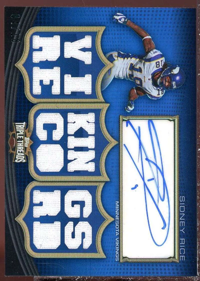 Sidney Rice Card 2010 Topps Triple Threads Autographed Relics #TTAR18 - Image 1 of 2