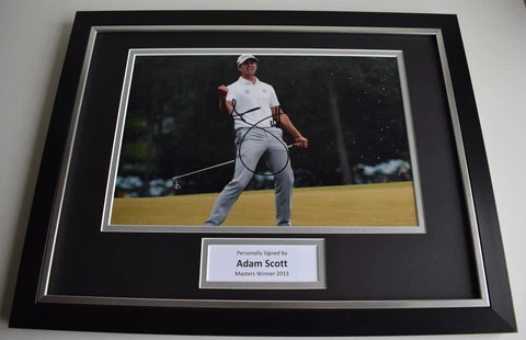 Adam Scott SIGNED FRAMED Photo Mount Autograph 16x12 display Golf AFTAL & COA Cover