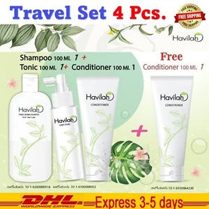 Travel set 3 Havilah Herbal Shampoo, Conditioner, Tonic Growth Reduce Hair Loss - Picture 1 of 9