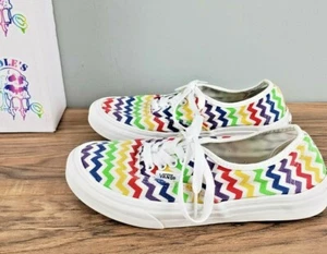 Vans Off the Wall Rainbow Zig Zag Chevron shoes Womens 6.5 Mens 5.0 Stripes - Picture 1 of 7