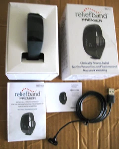 Relief Band Premier 2.0 Wristband, Nausea Motion Sickness W/ Charger Cable & Gel - Picture 1 of 9