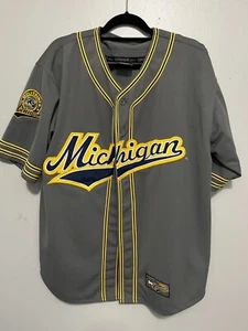 Vintage Colosseum Michigan Wolverines Baseball Trikot Herren L grau genäht - Bild 1 von 7