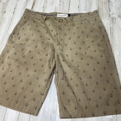 Pantalones Cortos Chinos Hudson & Barrow Talla 32 Marrón Caqui Ancla Frente Plano Informales Elastizados Foto 1 de 4