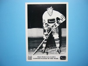 1970/71 ROYAL BANK LEO'S LEADERS VANCOUVER CANUCKS NHL PHOTO ROSAIRE PAIEMENT