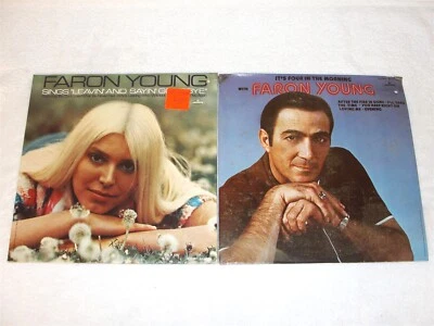(2) SEALED LP's - Faron Young "Sings Leavin-Sayin Goodbye","It's Four...Morning" - Image 1 of 2