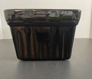 Longaberger Pottery Ebony Black Square Berry Bowl Woven Traditions - Picture 1 of 7