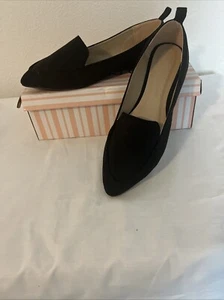 Wild Diva Lounge Loafers Womens Slip On 8 Black V Suede New In Box Business - Picture 1 of 11