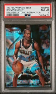 1997 BOWMAN'S BEST PREVIEW ATOMIC REFRACTOR #BBP16 BREVIN KNIGHT ROOKIE PSA 8 - Picture 1 of 2
