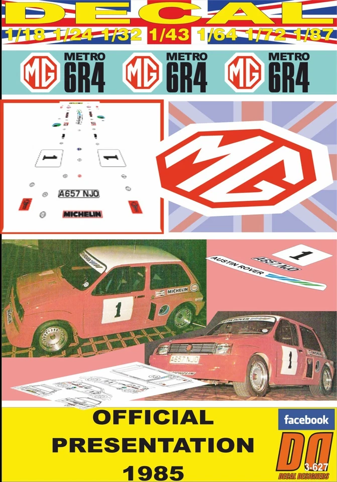 DECAL MG METRO 6R4 OFFICIAL PRESENTATION 1985 (06) - Image 1 of 1