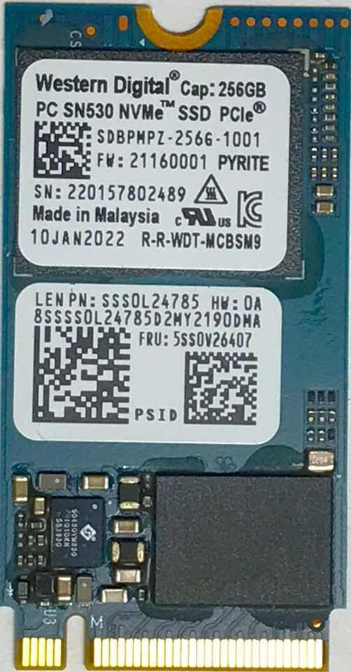Western Digital PC SN530 NVMe PCIe SSD 256GB 42MM SDBPMPZ-256G-1001 - Image 1 of 1