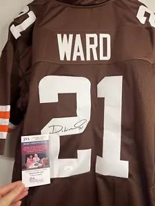 Maglia calcio marrone personalizzata firmata Denzel Ward JSA - Foto 1 di 4