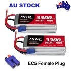2Pcs Hrb 6S 3300Mah 22.2V Ec5 100C Lipo Battery For Rc Car Helicopter Truck Boat