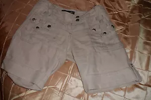 JUST CAVALLI FUN LINEN SHORTS, NICE DETAILS ON POCKETS, FUN TO WEAR - Picture 1 of 5