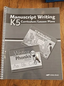 Abeka K5 Manuscript Writing Curriculum Lesson Plans And Writing Table Manuscript - Picture 1 of 2